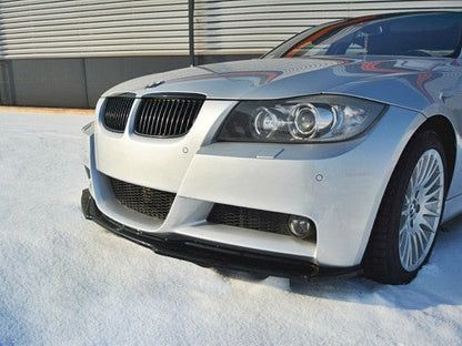 Maxton Design V1 Gloss Black Front Splitter Lip Spoiler for BMW 3 Series E90 M Sport (20042008)