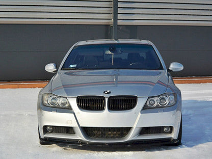 Maxton Design V1 Gloss Black Front Splitter Lip Spoiler for BMW 3 Series E90 M Sport (20042008)