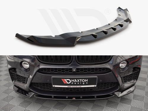 Maxton Design Front Splitter V.1 Gloss Black - BMW X5 M F85 (X5M) 2014-2018 Front Lip Spoiler / Front Bumper Lip ABS