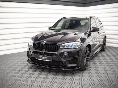 Maxton Design Front Splitter V.1 Gloss Black - BMW X5 M F85 (X5M) 2014-2018 Front Lip Spoiler / Front Bumper Lip ABS