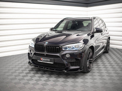 Maxton Design Front Splitter V.1 Gloss Black - BMW X5 M F85 (X5M) 2014-2018 Front Lip Spoiler / Front Bumper Lip ABS