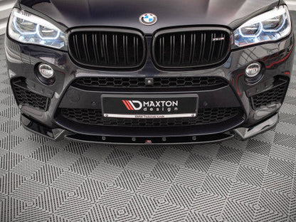 Maxton Design Front Splitter V.1 Gloss Black - BMW X5 M F85 (X5M) 2014-2018 Front Lip Spoiler / Front Bumper Lip ABS