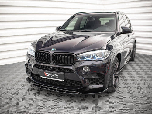 Maxton Design V2 Gloss Black ABS Front Splitter/Front Lip/Bumper Lip Spoiler/Chin Spoiler for BMW X5 M X5M F85 2014-2018 - Front Air Dam, Aero Lip, Front Skirt, Lower Valance, Lower Bumper Extension