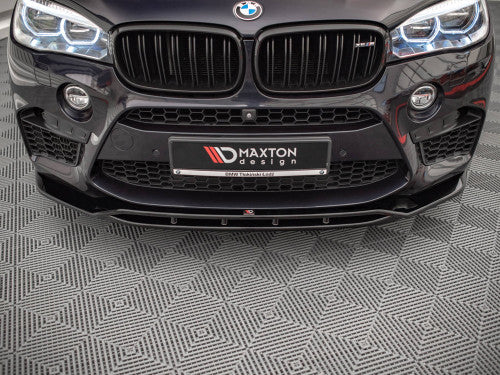 Maxton Design V2 Gloss Black ABS Front Splitter/Front Lip/Bumper Lip Spoiler/Chin Spoiler for BMW X5 M X5M F85 2014-2018 - Front Air Dam, Aero Lip, Front Skirt, Lower Valance, Lower Bumper Extension