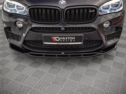 Maxton Design V2 Gloss Black ABS Front Splitter/Front Lip/Bumper Lip Spoiler/Chin Spoiler for BMW X5 M X5M F85 2014-2018 - Front Air Dam, Aero Lip, Front Skirt, Lower Valance, Lower Bumper Extension