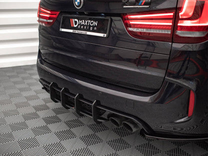 Maxton Design Street Pro Rear Diffuser / Lower Valance for BMW X5 M F85 (2014-2018) - Matte Black 10mm ABS, Optional Red Core Accent - Rear Splitter/Apron Bumper Insert Trim Upgrade - Rear Lower Spoiler/Undertray