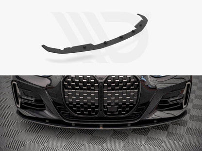 Maxton Design Street Pro Front Splitter, Front Lip & Chin Spoiler for BMW 4 Series G22 Coupe M Sport/M Pack (2020+) - Matte Black 10mm | Front Bumper Lip, Air Dam, Front Apron/Lower Valance Extension | Red Core Accent Option