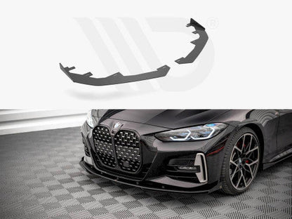 Maxton Design Gloss Black Front Bumper Canards / Dive Planes / Winglets for BMW 4 Series G22 Coupe M Sport (M Pack) 2020+ - Aero Flicks Fins Flaps OEM+ M Performance Style Upgrade - Fits 420i 430i 420d 430d M440i (BMW4G22MPACKCNC-FD1)