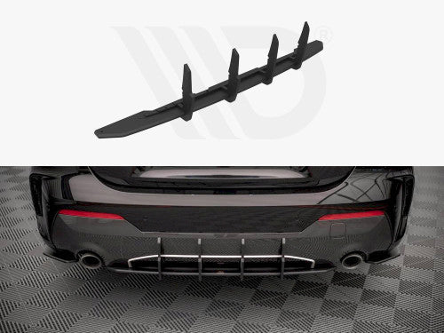 Maxton Design Street Pro Rear Diffuser, Valance & Bumper Lip for BMW 4 Series G22 Coupe M Sport (M-Pack) 2020+ - Black Rear Splitter/Aero Insert Performance Upgrade - Fits 420i 430i M440i