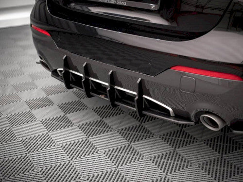Maxton Design Street Pro Rear Diffuser, Valance & Bumper Lip for BMW 4 Series G22 Coupe M Sport (M-Pack) 2020+ - Black Rear Splitter/Aero Insert Performance Upgrade - Fits 420i 430i M440i