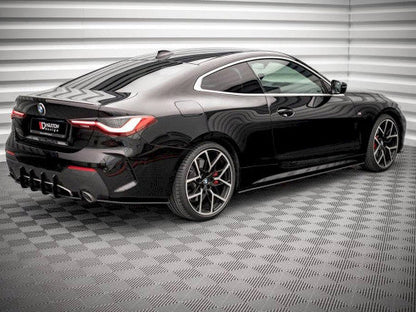 Maxton Design Street Pro Side Skirt Extensions Diffusers for BMW 4 Series G22 M Sport (M Pack) 2020+ - Matte Black 10mm ABS - Pair