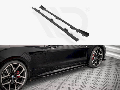 Maxton Design Street Pro Side Skirts, Splitters, Blades, Extensions, Diffusers with Gloss Flaps - Black - BMW 4 Series G22 Coupe M Sport/M Pack 2020+
