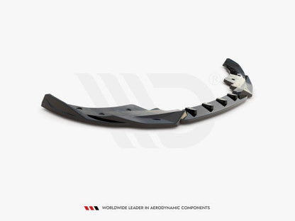 Maxton Design V.2 (V2) Gloss Piano Black Front Splitter / Front Lip / Chin Spoiler for BMW 4 Series G22 Coupe M Sport (M Pack) 2020-2025 (Front Bumper Lip, Aero Valance Extension) 420i 430i M440i