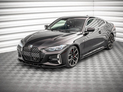 Maxton Design V.4 Gloss Black Front Splitter / Front Lip Spoiler for BMW 4 Series G22 Coupe M Sport (M Pack) 2020+
