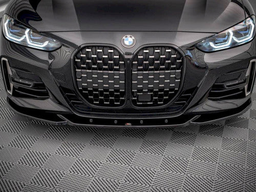 Maxton Design V.4 Gloss Black Front Splitter / Front Lip Spoiler for BMW 4 Series G22 Coupe M Sport (M Pack) 2020+
