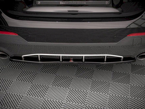 Maxton Design Gloss Black Rear Diffuser/Lip Centre Splitter for BMW 4 Series G22 Coupe M Sport (M Pack) 2020-2025 | Rear Bumper Lower Spoiler Valance/Apron/Skirt Insert/Extension Trim | ABS Gloss Black Fits 420i 430i M440i