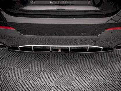 Maxton Design Gloss Black Rear Diffuser/Lip Centre Splitter for BMW 4 Series G22 Coupe M Sport (M Pack) 2020-2025 | Rear Bumper Lower Spoiler Valance/Apron/Skirt Insert/Extension Trim | ABS Gloss Black Fits 420i 430i M440i