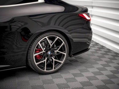 Maxton Design Rear Spats / Side Splitters V1 - Gloss/Piano Black - BMW 4 Series G22 Coupe M Sport (M Pack) 2020+ Rear Corner Extensions, Bumper Extensions, Diffuser Side Trims