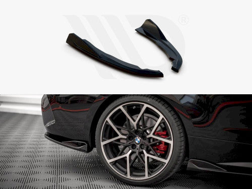 Maxton Design V2 Gloss Black Rear Corner/Side Splitters (Rear Spats, Bumper/Valance Extensions, Winglets) for BMW 4 Series G22 Coupe 2020+ M Sport/M Pack – fits 420i 430i M440i