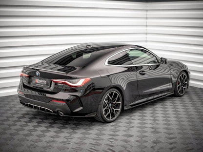 Maxton Design V2 Gloss Black Rear Corner/Side Splitters (Rear Spats, Bumper/Valance Extensions, Winglets) for BMW 4 Series G22 Coupe 2020+ M Sport/M Pack – fits 420i 430i M440i