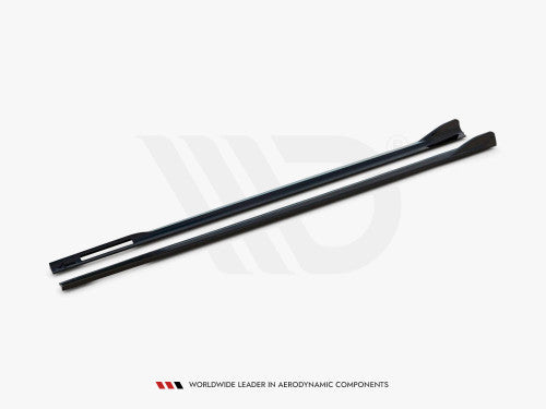 Maxton Design Side Skirts Diffusers V.2 Gloss Black for BMW 4 Series G22 Coupe M Sport (M-Pack) 2020+ | Side Skirt Extensions Splitters Pair
