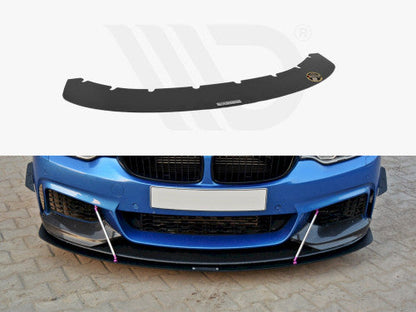 Maxton Design V.3 Front Racing Splitter / Front Lip Spoiler for BMW 4 Series F32 Coupe M Sport & M Performance 2013-2016 - Black ABS