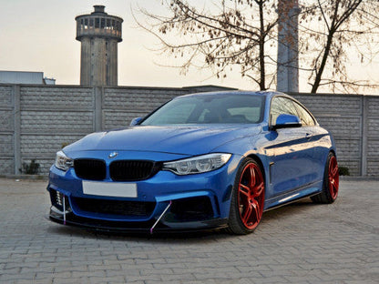 Maxton Design Racing Line Side Skirts Splitters Extensions for BMW 4 Series F32 Coupe M Sport 2013-2016 (420i 428i 435i 440i) | Rocker Panel Side Blades Sill Lips Sill Extensions Ground Effects | ABS Plastic | Pair + Fitting Kit
