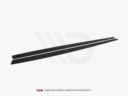 Maxton Design Racing Line Side Skirts Splitters Extensions for BMW 4 Series F32 Coupe M Sport 2013-2016 (420i 428i 435i 440i) | Rocker Panel Side Blades Sill Lips Sill Extensions Ground Effects | ABS Plastic | Pair + Fitting Kit