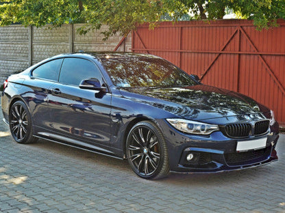 Maxton Design Gloss Black Side Skirt Extensions / Splitters (Pair) for BMW 4 Series F32 M Sport Coupe 2013-2016