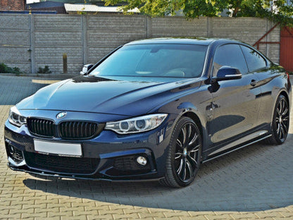 Maxton Design Gloss Black Side Skirt Extensions / Splitters (Pair) for BMW 4 Series F32 M Sport Coupe 2013-2016