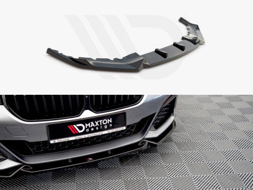 Maxton Design V1 Gloss Black Front Splitter & Front Bumper Lip for BMW 5 Series G30 LCI 2020+ M Sport/M Pack | Chin Spoiler, Front Blade, Lower Valance/Apron Extension (Saloon)