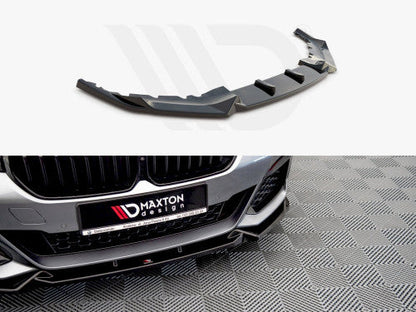 Maxton Design V1 Gloss Black Front Splitter & Front Bumper Lip for BMW 5 Series G30 LCI 2020+ M Sport/M Pack | Chin Spoiler, Front Blade, Lower Valance/Apron Extension (Saloon)