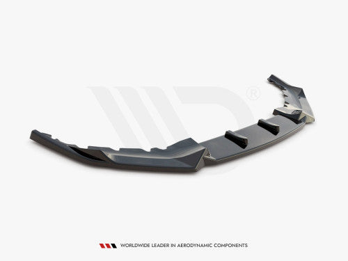 Maxton Design V1 Gloss Black Front Splitter & Front Bumper Lip for BMW 5 Series G30 LCI 2020+ M Sport/M Pack | Chin Spoiler, Front Blade, Lower Valance/Apron Extension (Saloon)