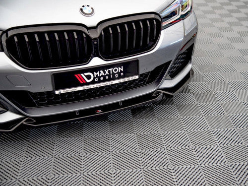 Maxton Design V1 Gloss Black Front Splitter & Front Bumper Lip for BMW 5 Series G30 LCI 2020+ M Sport/M Pack | Chin Spoiler, Front Blade, Lower Valance/Apron Extension (Saloon)