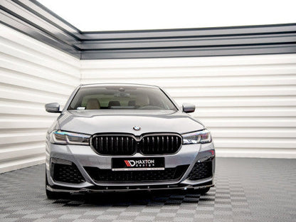 Maxton Design Gloss Black Front Splitter V2 for BMW 5 Series G30 LCI M Sport (M-Pack) 2020+ Front Lip Spoiler