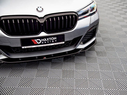 Maxton Design Gloss Black Front Splitter V2 for BMW 5 Series G30 LCI M Sport (M-Pack) 2020+ Front Lip Spoiler