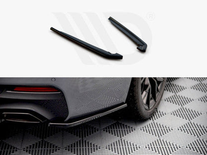 Maxton Design Gloss Piano Black Rear Side/Corner Splitters for BMW 5 Series G30 LCI Facelift M Sport / M Pack (2020+) - Rear Spats, Bumper Lip Extensions, Rear Bumper Corners, Rear Skirt Extensions - Saloon/Sedan - Pair + Fitting Kit