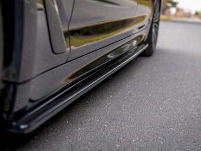 Maxton Design Gloss Piano Black Sill Extensions / Rocker Panel Side Skirt Splitters Lips Diffusers Side Blades for BMW 5 Series 5er G30 G31 M Sport 2017-2025 Saloon Sedan & Touring Estate Wagon