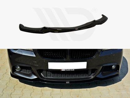 Maxton Design Gloss Black Front Splitter V2 for BMW 5 Series F10/F11 M Sport (2011-2016) – Front Lip Spoiler/Chin Spoiler/Bumper Lip – OEM Style ABS Front Bumper Extension (Saloon & Touring)