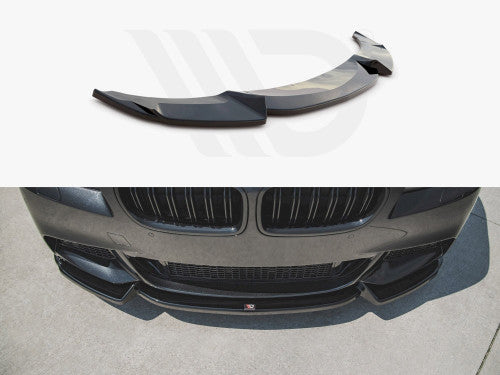 Maxton Design V3 Gloss Black Front Splitter / Front Lip for BMW 5 Series F10/F11 (2011-2017) M Sport M-Pack - Chin Spoiler, Bumper Lip Extension, Lower Valance Air Dam, OEM+ ABS Aero for Saloon & Touring/Estate