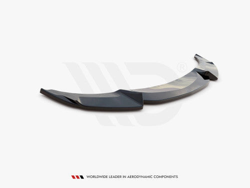 Maxton Design V3 Gloss Black Front Splitter / Front Lip for BMW 5 Series F10/F11 (2011-2017) M Sport M-Pack - Chin Spoiler, Bumper Lip Extension, Lower Valance Air Dam, OEM+ ABS Aero for Saloon & Touring/Estate