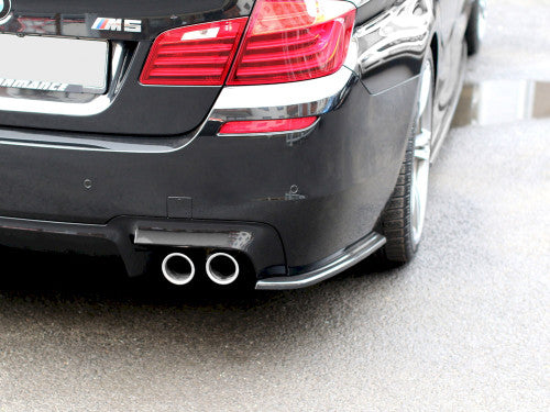 Maxton Design Gloss Piano Black Rear Spats / Corner Extensions / Bumper Lips for BMW M5 F10 Saloon/Sedan (2011-2017) – Rear Side Splitter Valance Extensions ABS Body Kit Add-On