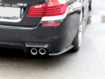 Maxton Design Gloss Piano Black Rear Spats / Corner Extensions / Bumper Lips for BMW M5 F10 Saloon/Sedan (2011-2017) – Rear Side Splitter Valance Extensions ABS Body Kit Add-On