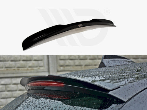 Maxton Design Gloss Black Rear Roof Spoiler/Lip Cap - Tailgate/Hatch Top Wing Extension for BMW 5 Series F11 Touring Estate/Wagon (2011+) - Roof Edge Blade Fin, ABS, 3M Tape