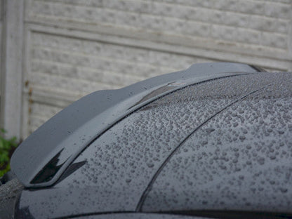 Maxton Design Gloss Black Rear Roof Spoiler/Lip Cap - Tailgate/Hatch Top Wing Extension for BMW 5 Series F11 Touring Estate/Wagon (2011+) - Roof Edge Blade Fin, ABS, 3M Tape