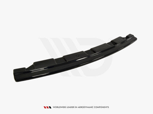 Maxton Design Gloss Black Rear Diffuser/Lip Valance/Skirt Insert for BMW 5 Series F11 Touring Estate Wagon M Sport M-Pack (2011+) - Smooth No Fins - For Two Single Tailpipes (Left/Right) - Rear Splitter Lower Bumper Trim