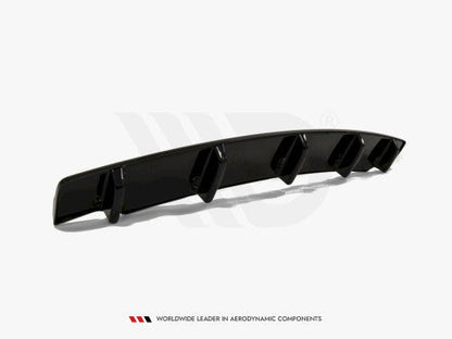 Maxton Design Rear Diffuser/Valance Insert Gloss/Piano Black for BMW 5 Series F11 Touring Estate/Wagon (M Sport/M-Pack 2011+) – Central Rear Splitter/Rear Lip Bumper Extension – Fits Twin Single Tailpipes (Dual Single Exhaust)