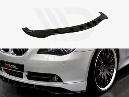 Maxton Design Gloss Piano Black Front Splitter / Front Lip Chin Spoiler for BMW 5 Series E60 E61 2003-2007 Pre-LCI Pre-Facelift | Saloon Touring Estate | ABS Bumper Lip / Air Dam | Fits Standard SE Non M Sport Front Bumper