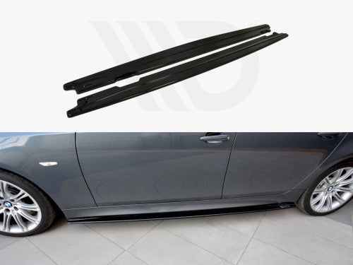 Maxton Design Gloss Black (Piano Black) Side Skirt Extensions/Diffusers/Splitters Side Blades/Sill Extensions for BMW 5 Series E60/E61 Saloon Touring M Sport M-Tech 2003-2010
