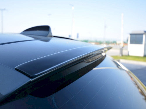 Maxton Design Gloss Piano Black ABS Rear Roof Spoiler Cap/Lip for BMW 5 Series E61 Touring/Estate (Wagon) M Sport (M-Pack) 2003-2010 - Rear Window Spoiler Tailgate Wing Roofline Extension